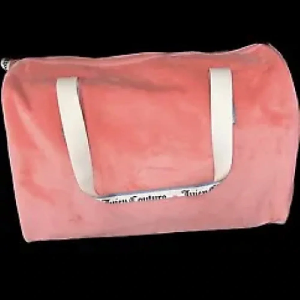 JUICY COUTURE NWT Duffel Bag Pink Velour Weekender Sold Out! - Picture 4 of 8